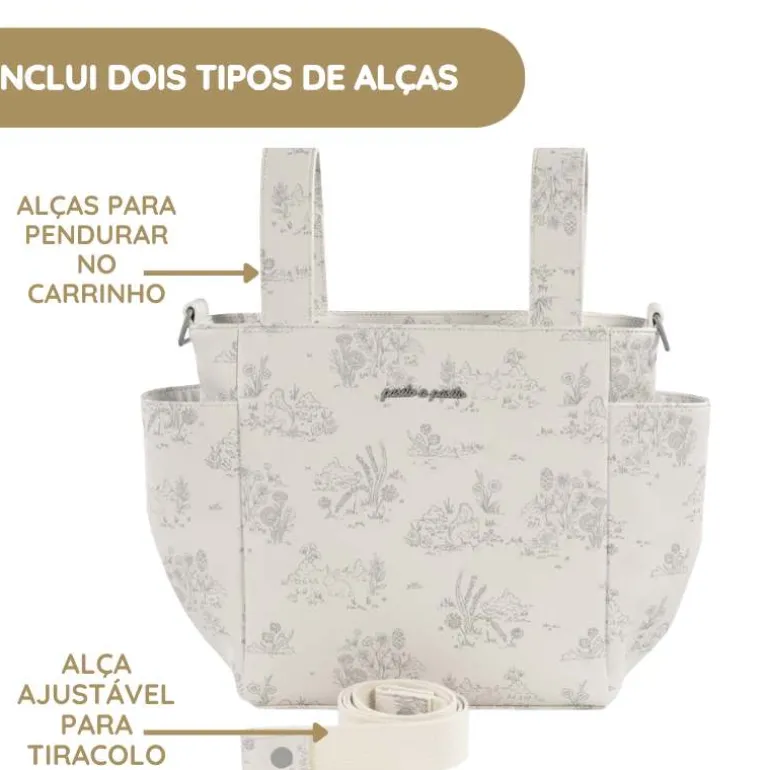 Pasito a Pasito Mala Tiracolo Toile de Jouy - Cream