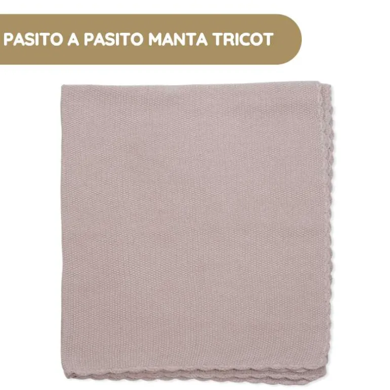 Pasito a Pasito Manta Tricot - Rosa