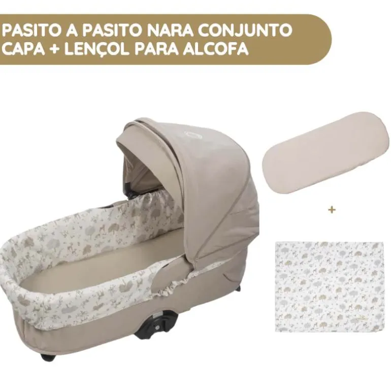 Pasito a Pasito Nara Conjunto Capa + Lençol para Alcofa