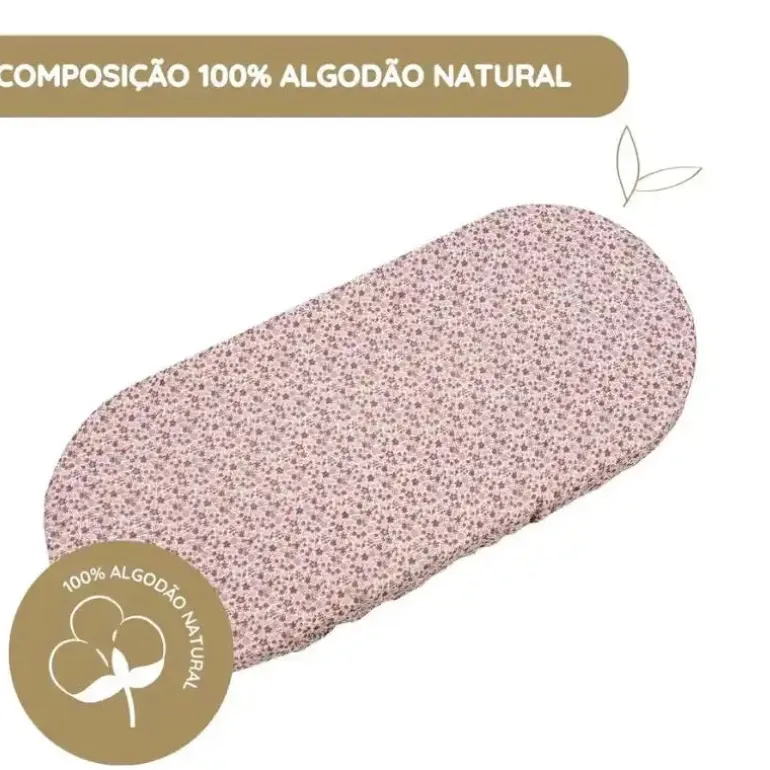 Pasito a Pasito Pack 2 Lençóis Ajustáveis para Alcofa Cherry Flor