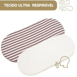 Pasito a Pasito Pack 2 Lençóis Ajustáveis para Alcofa Cherry Rayas