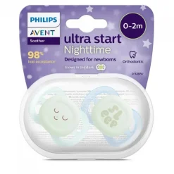 Philips Avent 2 Chupetas 0-2M Ultra Start Nt - Menino