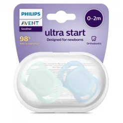 Philips Avent 2 Chupetas 0-2M Ultra Start Lisa - Menino