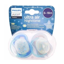 Philips Avent - 2 Chupetas - Ultra Air – NT – 6-18 M - Menino