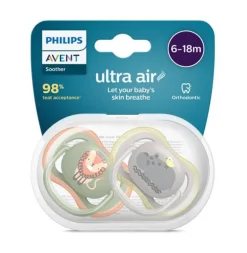 Philips Avent - 2 Chupetas - Ultra Air Trendy 6-18M - Menina