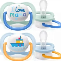 Philips Avent - 2 Chupetas - Ultra Air - Happy - 0-6 M - Menino