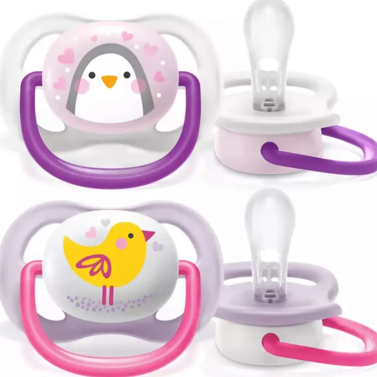 Philips Avent - 2 Chupetas - Ultra Air - Animal - 0-6 M - Menina