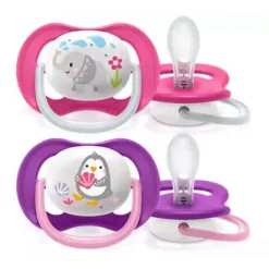 Philips Avent - 2 Chupetas - Ultra Air - Animal - 6-18 M - Menina