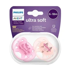 Philips Avent - 2 Chupetas - Ultra Soft - Deco 6-18M - Menina