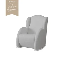 Poltrona de Amamentação Flor Slow System da Micuna - Branco Polipele Cinza