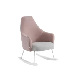Poltrona de Amamentação Moom da Micuna - Branco Rosa Terra/Cinza Claro