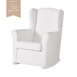 Poltrona de Amamentação Nanny Slow System da Micuna - Branco Polipele Branco
