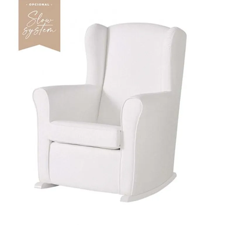 Poltrona de Amamentação Nanny Slow System da Micuna - Branco Polipele Branco