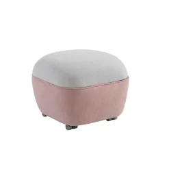 Puff Moom para Poltrona de Amamentação da Micuna - Rosa Terra/Cinza Claro