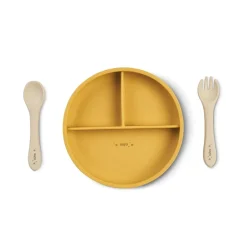 Saro Set de alimentação silicone Food & Fun - Mostarda