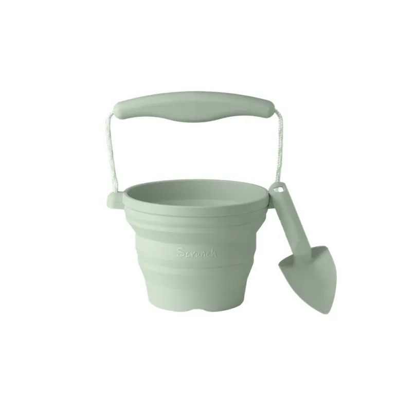 Scrunch - Mini Balde de Praia em Silicone c/ Pá - Sage