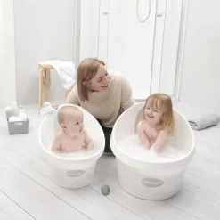 Shnuggle Banheira XL - Branca c/ encosto Cinza