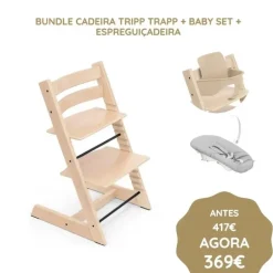 Stokke Bundle Cadeira Tripp Trapp + Baby Set + Espreguiçadeira - Natural