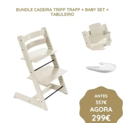 Stokke Bundle Cadeira Tripp Trapp + Baby Set + Tabuleiro - Vanilla White