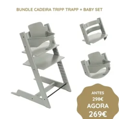 Stokke Bundle Cadeira Tripp Trapp + Baby Set - Glacier Green