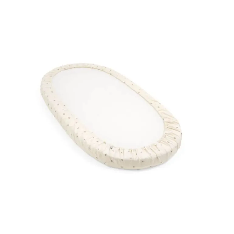 Stokke Lençol Ajustável para Berço Sleepi - Flower Ecru OCS