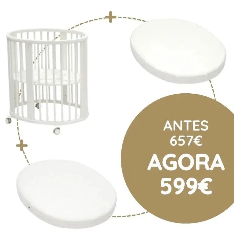 Stokke Sleepi Mini Berço + Colchão + Lençol - White