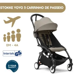 Stokke YOYO 3 Carrinho de Bebé - Black + Color Pack - Taupe