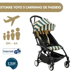 Stokke YOYO 3 Carrinho de Bebé - Black + Color Pack Monaco