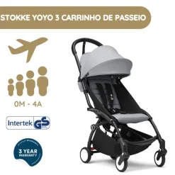 Stokke YOYO 3 Carrinho de Bebé - Black + Color Pack - Stone