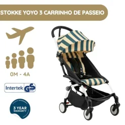 Stokke YOYO 3 Carrinho de Bebé - White + Color Pack Monaco