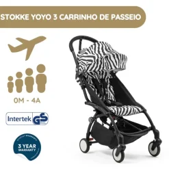 Stokke YOYO 3 Carrinho de Passeio - Black + Color Pack - Zebra