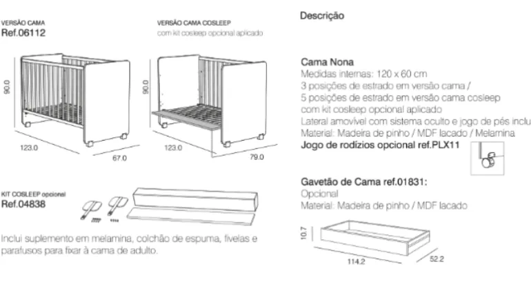 Trama Cama Cosleep Nona - Branco Mate/Tola