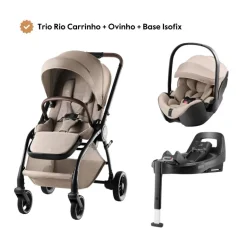 Trio Rio Carrinho de Bebé + Ovinho Baby-Safe Pro + Base Isofix Vario 5Z da Britax Römer - Style Teak