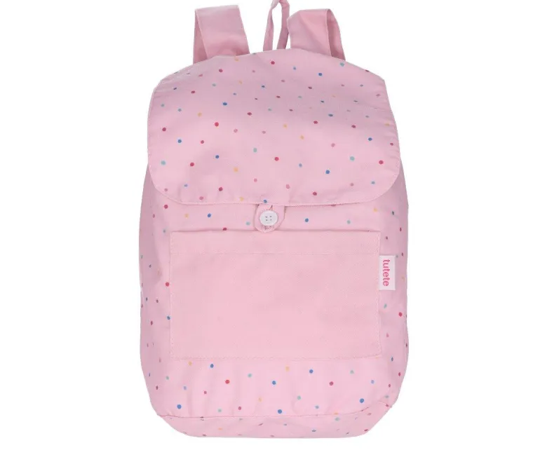 Tutete Mochila Grande em Tecido - Dots Pink
