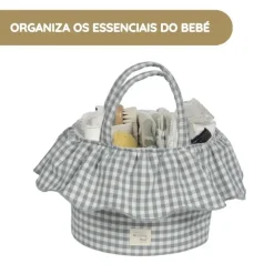 Walking Mum Cesto Organizador Redondo Praliné Vichy - Matcha