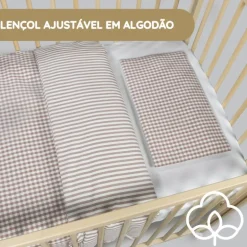 Walking Mum Conjunto de Cama 120x60 cm Praliné Vichy/Rayas TOG 2,5 - Moka
