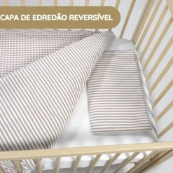 Walking Mum Conjunto de Cama 120x60 cm Praliné Vichy/Rayas TOG 2,5 - Moka