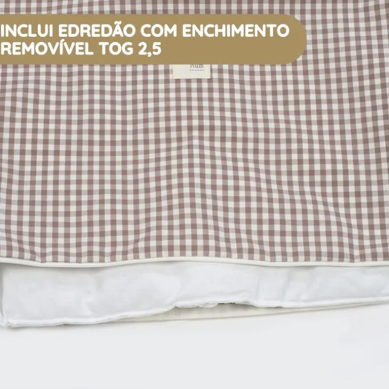 Walking Mum Conjunto de Cama 120x60 cm Praliné Vichy/Rayas TOG 2,5 - Moka