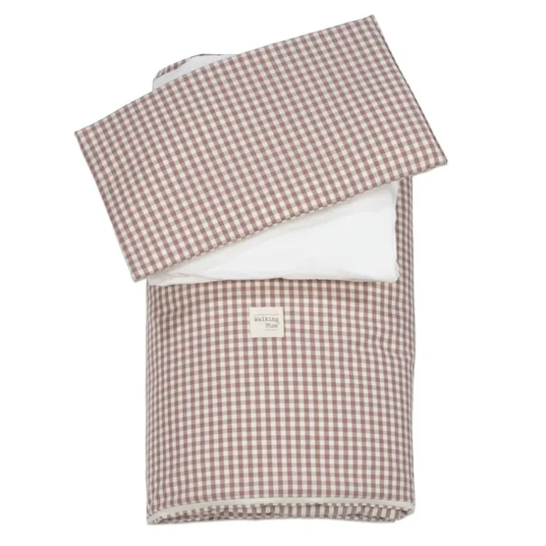 Walking Mum Conjunto de Cama 120x60 cm Praliné Vichy/Rayas TOG 2,5 - Moka
