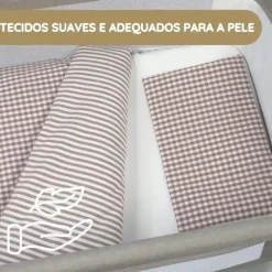 Walking Mum Conjunto de Cama 90x50 cm Praliné Vichy/Rayas TOG 2,5 - Moka