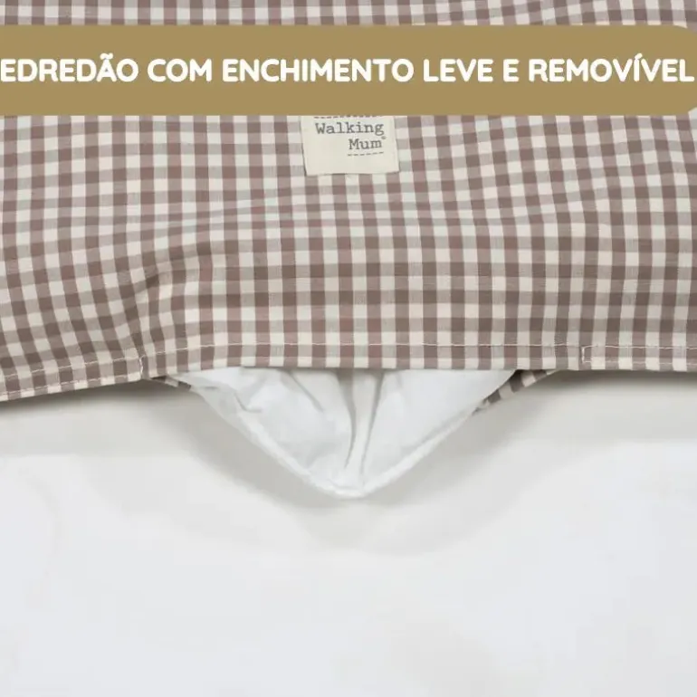 Walking Mum Conjunto de Cama 90x50 cm Praliné Vichy/Rayas TOG 2,5 - Moka
