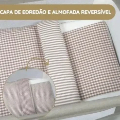 Walking Mum Conjunto de Cama 90x50 cm Praliné Vichy/Rayas TOG 2,5 - Moka