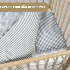 Walking Mum Conjunto de Cama 120x60 cm Praliné Vichy/Rayas TOG 2,5 - Matcha