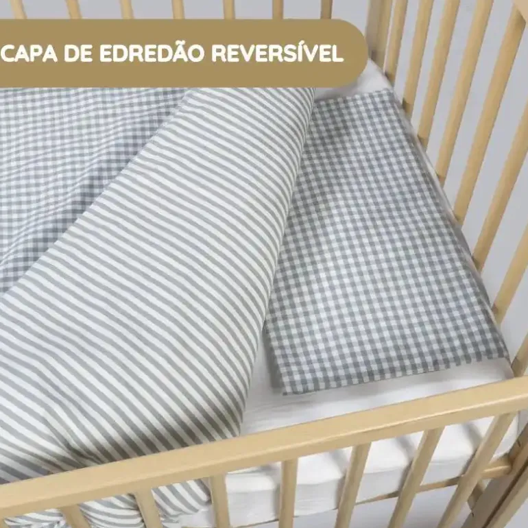 Walking Mum Conjunto de Cama 120x60 cm Praliné Vichy/Rayas TOG 2,5 - Matcha