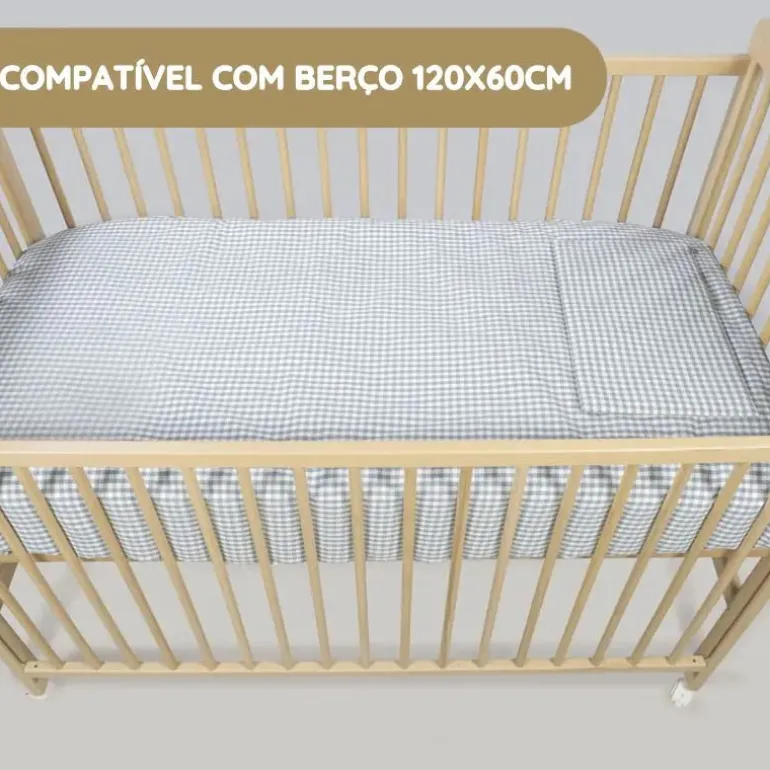 Walking Mum Conjunto de Cama 120x60 cm Praliné Vichy/Rayas TOG 2,5 - Matcha