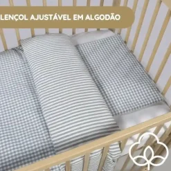Walking Mum Conjunto de Cama 120x60 cm Praliné Vichy/Rayas TOG 2,5 - Matcha