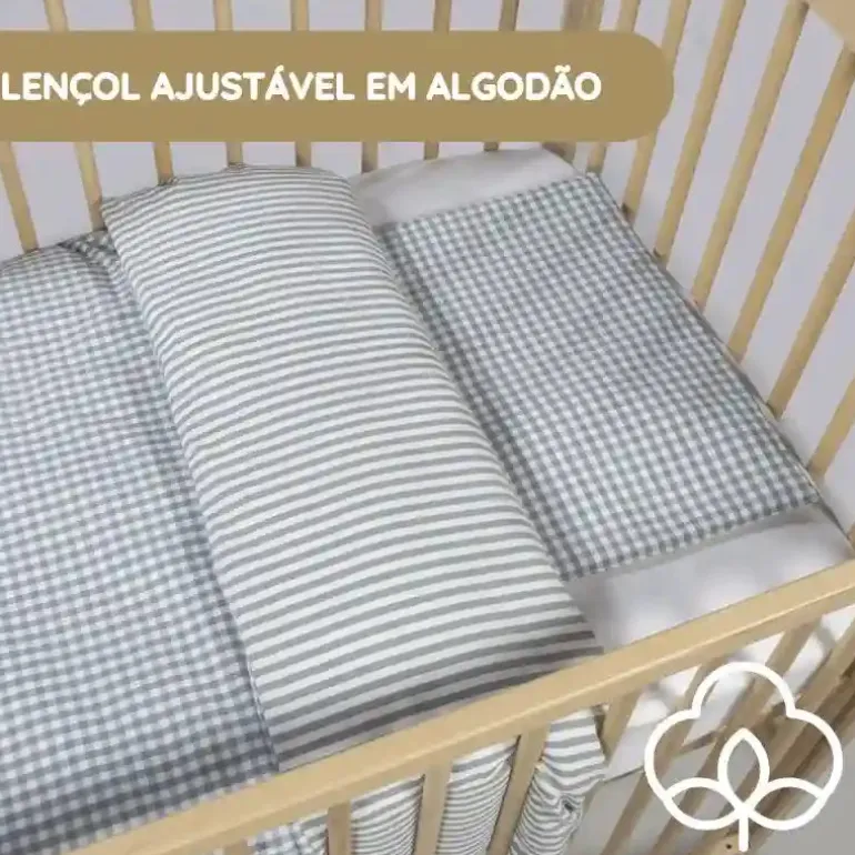 Walking Mum Conjunto de Cama 120x60 cm Praliné Vichy/Rayas TOG 2,5 - Matcha