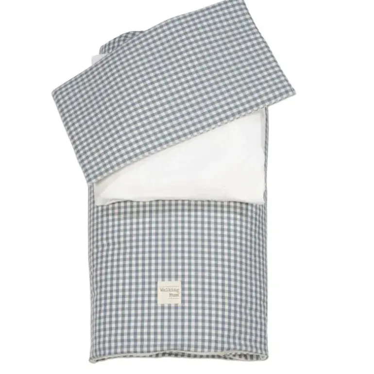 Walking Mum Conjunto de Cama 120x60 cm Praliné Vichy/Rayas TOG 2,5 - Matcha