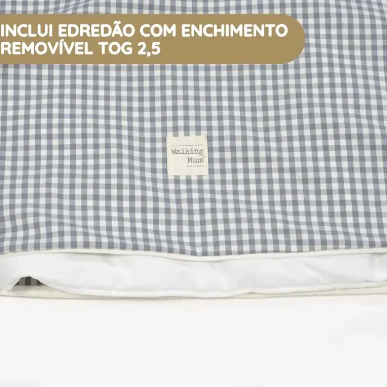 Walking Mum Conjunto de Cama 120x60 cm Praliné Vichy/Rayas TOG 2,5 - Matcha