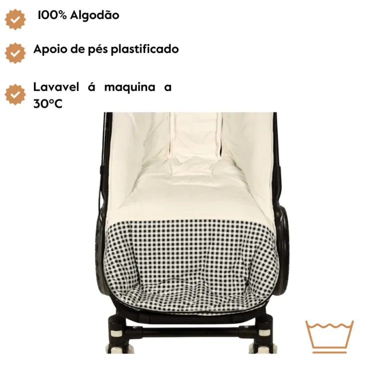 Walking Mum Footmuff I Love Vichy Negro inverno
